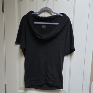 Converse 1 Star Youth XL Dark Grslay Charcoal Cowl Neck Sweatshirt Short Sleeve